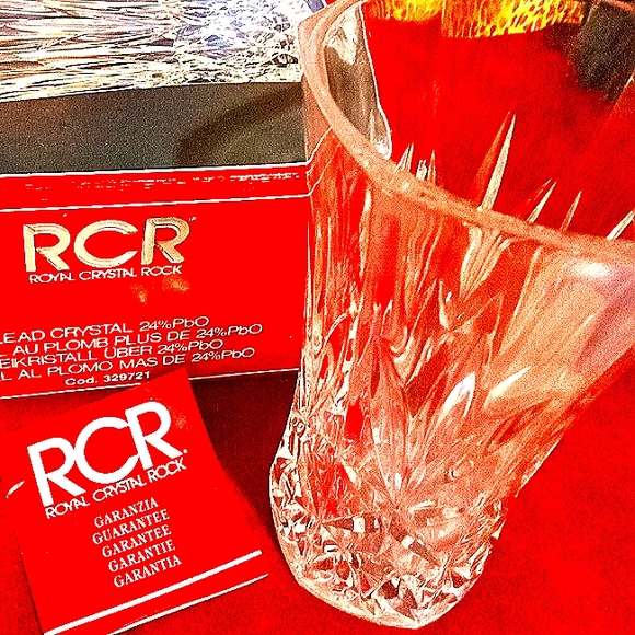 Royal Crystal Rock Vintage 24% Lead Cut Crystal Vase made in Italy, 7", Perfect. - Picture 6 of 11